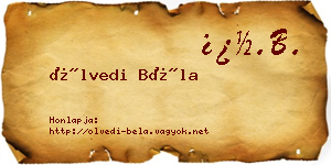 Ölvedi Béla névjegykártya